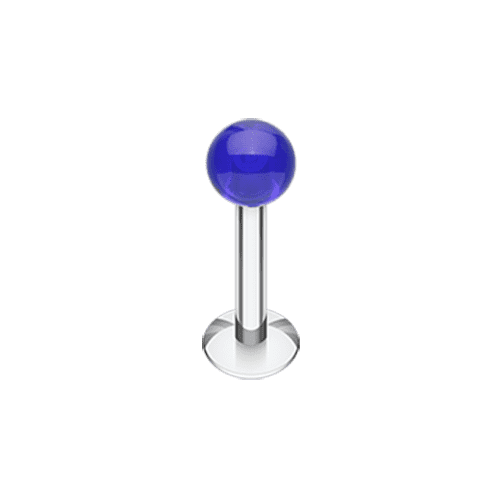 Basic UV Acrylic Ball Top Labret Labret Impulse Piercings 5/16" (8mm) Blue