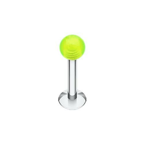 Basic UV Acrylic Ball Top Labret Labret Impulse Piercings 5/16" (8mm) Light Green