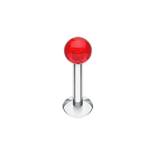 Basic UV Acrylic Ball Top Labret Labret Impulse Piercings 5/16" (8mm) Red