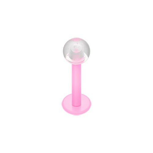 Basic UV Acrylic Bio Flexible Shaft Labret Labret Impulse Piercings 5/16" (8mm) Pink