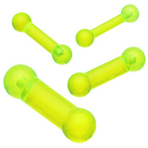 Basic UV Acrylic Piercing Barbell Barbell Impulse Piercings 6 GA (4mm) Green