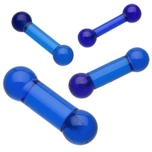 Basic UV Acrylic Piercing Barbell Barbell Impulse Piercings 6 GA (4mm) Blue