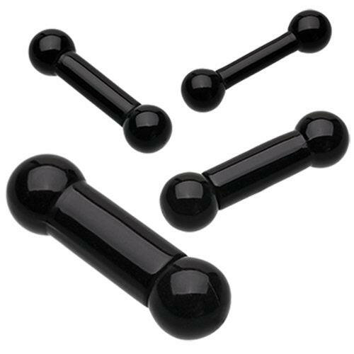 Basic UV Acrylic Piercing Barbell Barbell Impulse Piercings 8 GA (3.2mm) Black