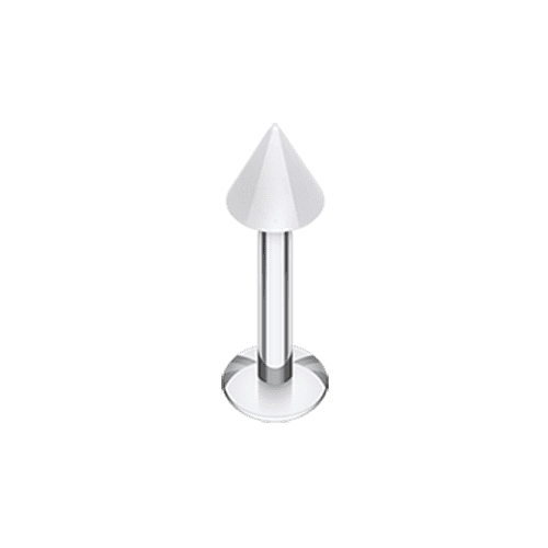 Basic UV Acrylic Spike Top Labret Labret Impulse Piercings 16 GA (1.2mm) 5/32" (4mm) White