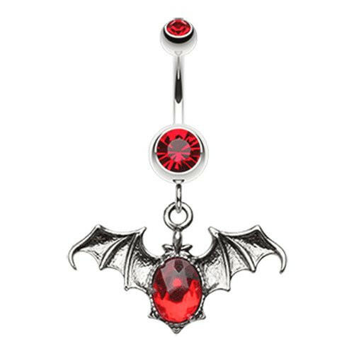 Bat Outta Hell Belly Button Ring Navel Ring Impulse Piercings Red