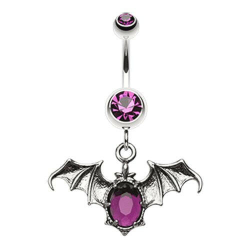 Bat Outta Hell Belly Button Ring Navel Ring Impulse Piercings Purple