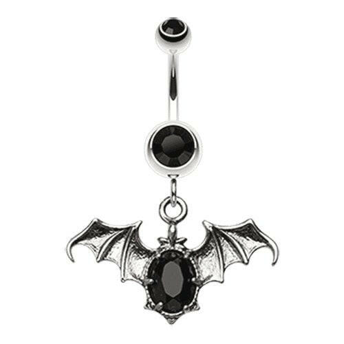 Bat Outta Hell Belly Button Ring Navel Ring Impulse Piercings Black