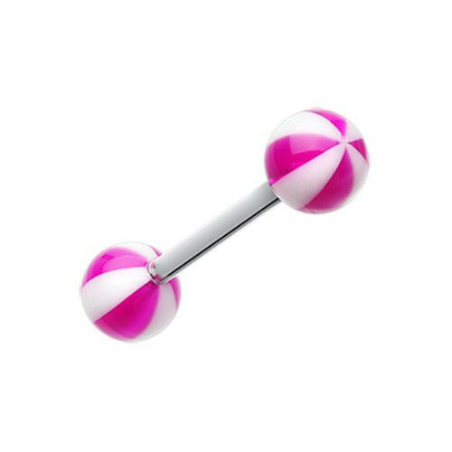 Beach Ball Acrylic Top Barbell Tongue Ring Barbell Impulse Piercings Purple