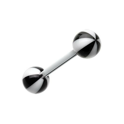 Beach Ball Acrylic Top Barbell Tongue Ring Barbell Impulse Piercings Black