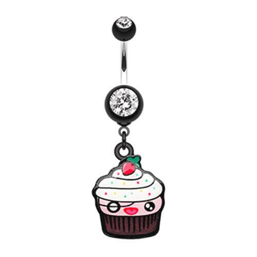 Betty Cupcake Belly Button Ring Navel Ring Impulse Piercings Black