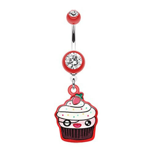 Betty Cupcake Belly Button Ring Navel Ring Impulse Piercings Red