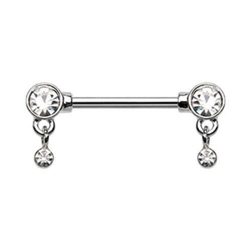 Bezel Dangle Drop Nipple Barbell Ring Nipple Ring Impulse Piercings