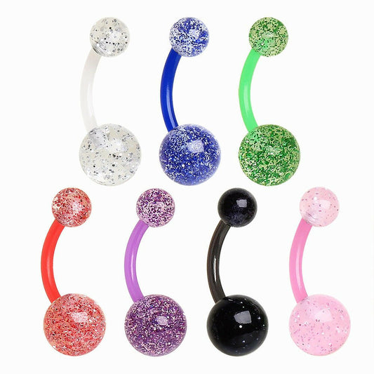 BioFlex Metallic Glitter Ball Navel Ring Navel Ring Impulse Piercings Purple