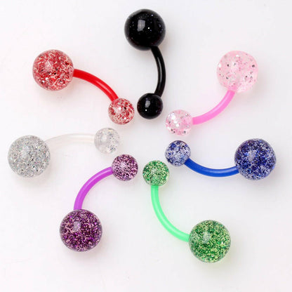 BioFlex Metallic Glitter Ball Navel Ring Navel Ring Impulse Piercings