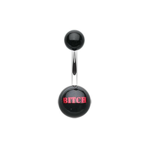 BITCH' Acrylic Logo Belly Button Ring Navel Ring Impulse Piercings