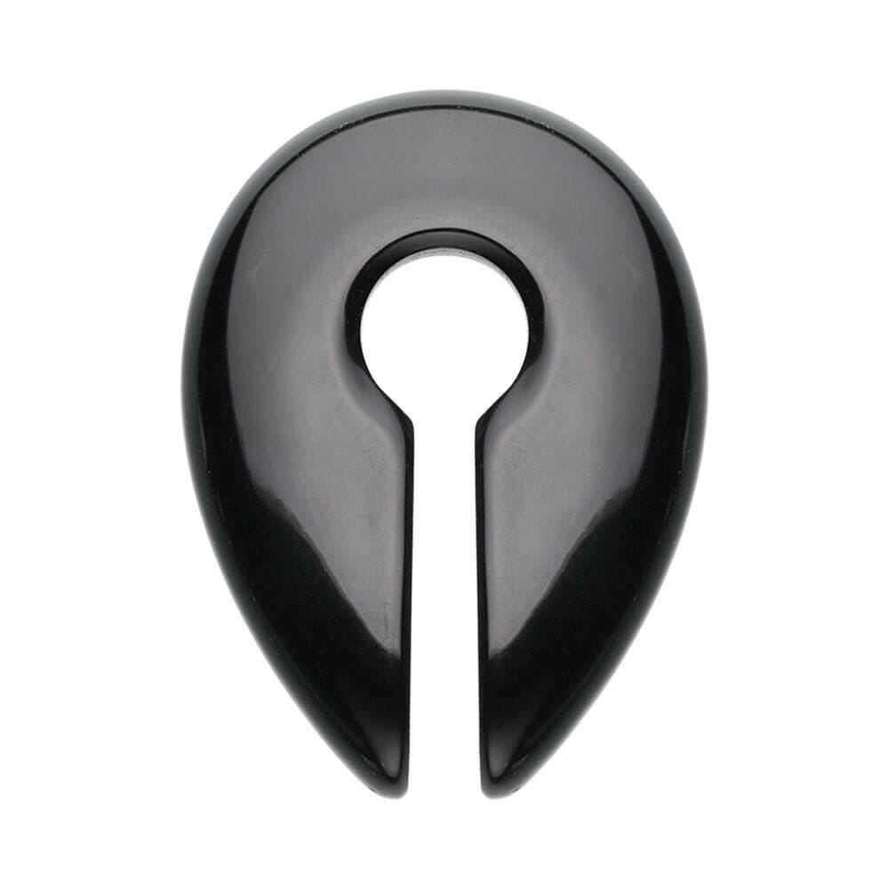 Black Agate Stone Keyhole Ear Weight Gauge Hanger Tapers Impulse Piercings 2 GA (6.5mm)