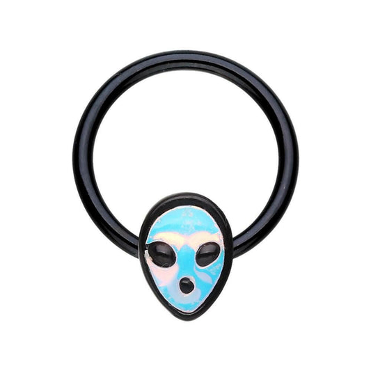 Black Alien Revo Head Steel Captive Bead Ring Captive Bead Impulse Piercings 5/16" (8mm)