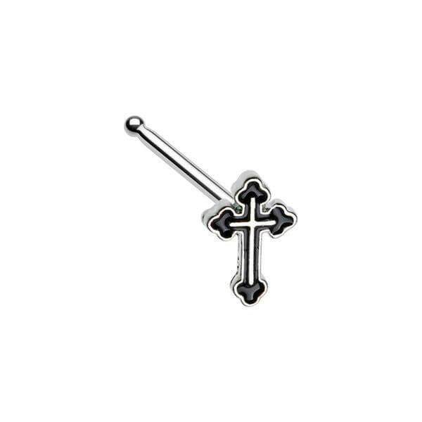 Black Gothic Cross Nose Stud Ring Nose Ring Impulse Piercings