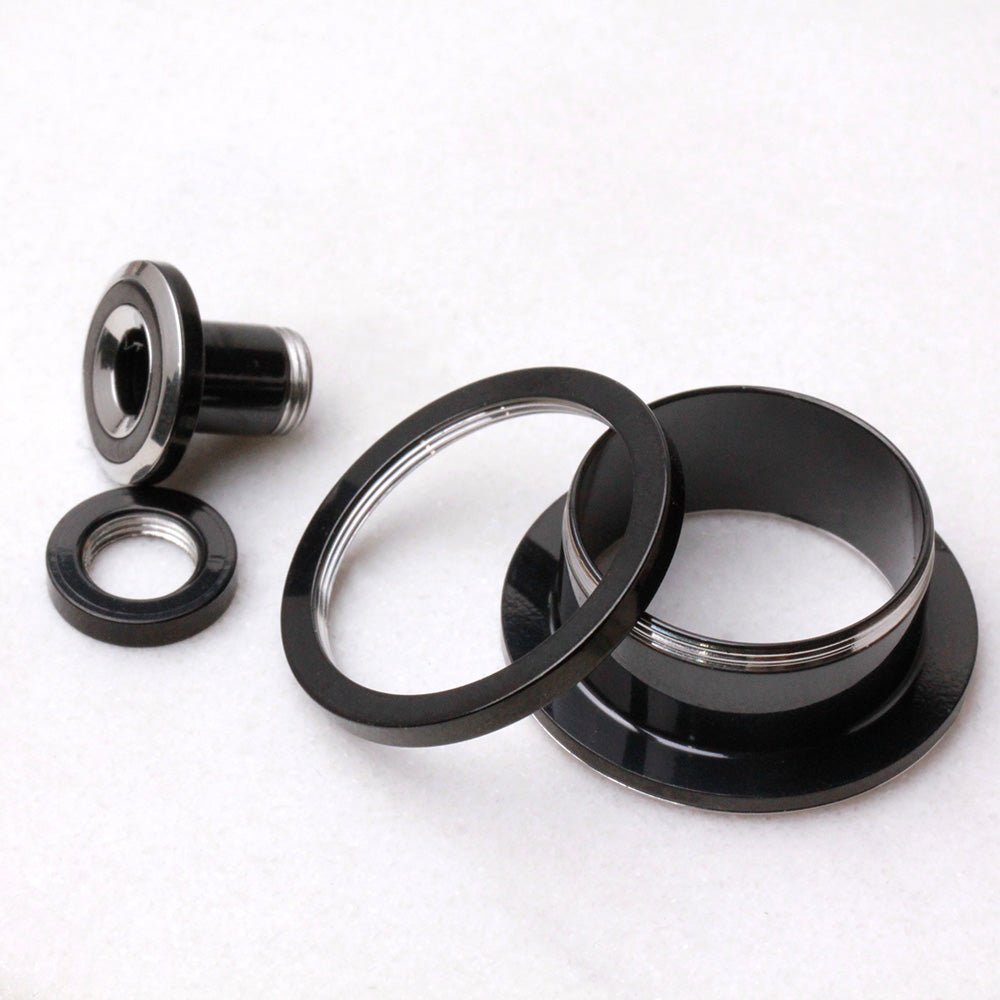 Black Steel Two Tone Screw Fit Tunnel Plug Pair