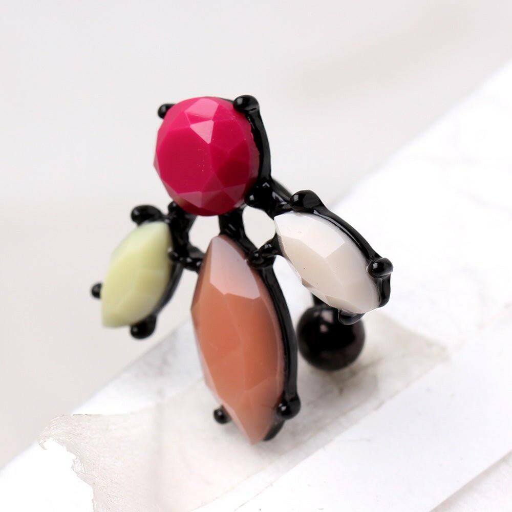 Black PVD Plated Contemporary Top Down Navel Ring