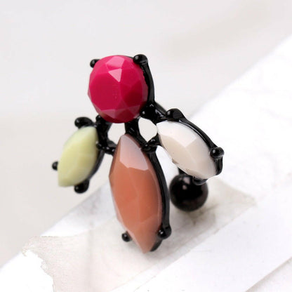 Black PVD Plated Contemporary Top Down Navel Ring
