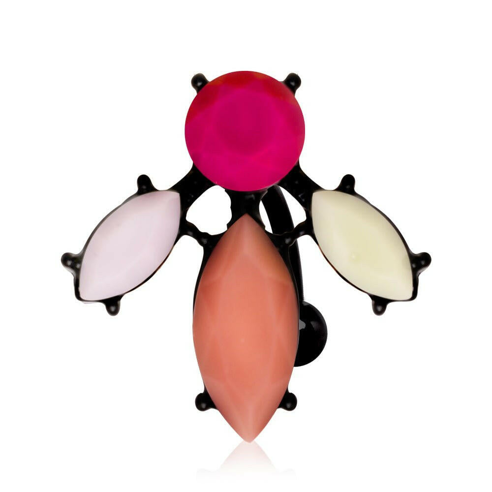 Black PVD Plated Contemporary Top Down Navel Ring