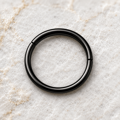 Black PVD Titanium Seamless Clicker Ring 16G