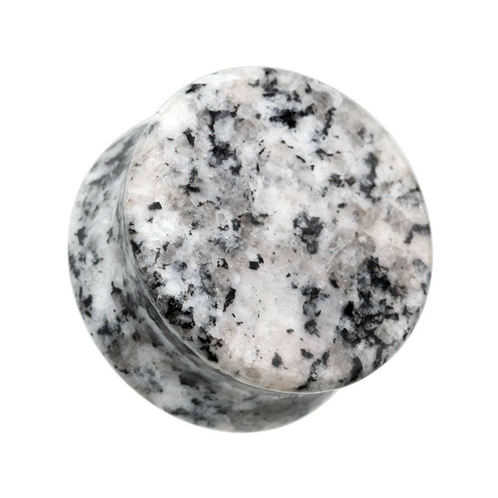 Black Sesame Natural Stone Double Flared Ear Gauge Plug Earrings Plug Earrings Impulse Piercings 2 GA (6.5mm)