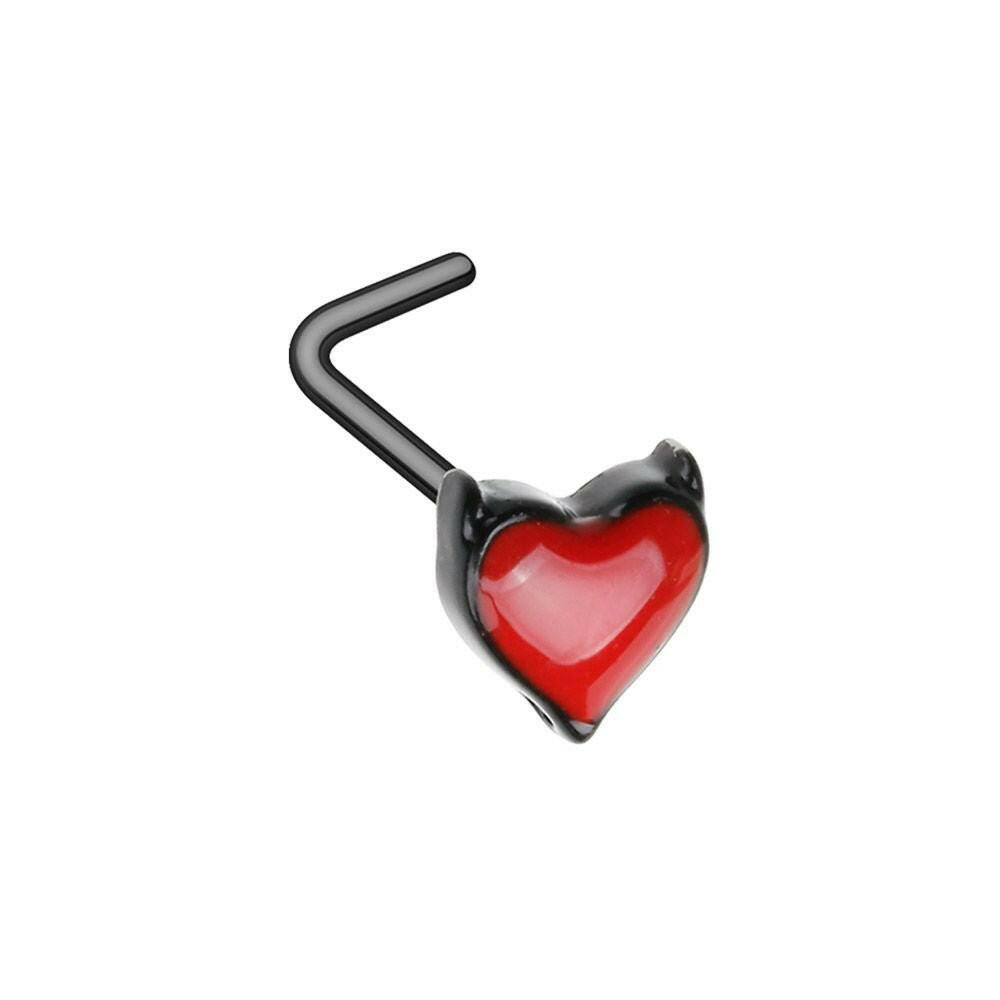 Blacken Devil's Heart L-Shape Nose Ring Nose Ring Impulse Piercings Default Title