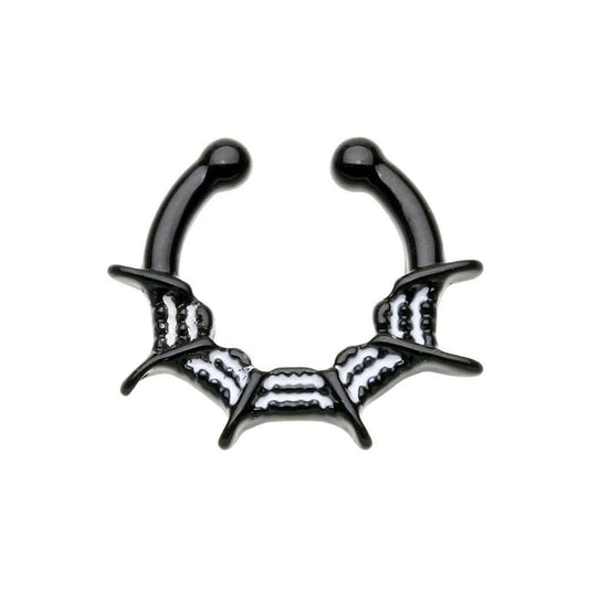 Blacken Spiderweb Fake Septum Clip-On Ring Fake Septum Ring Impulse Piercings