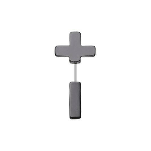 Blackline Cross Fake Taper Earring Fake Tapers Impulse Piercings 20 gauge (0.8mm) Black