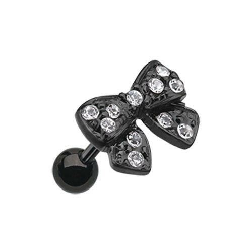 Blackline Dainty Bow-Tie Cartilage Tragus Earring Cartilage Earring Impulse Piercings Clear