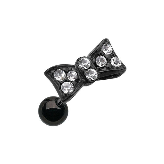 Blackline Flap Bow-Tie Cartilage Tragus Earring Cartilage Earring Impulse Piercings Clear