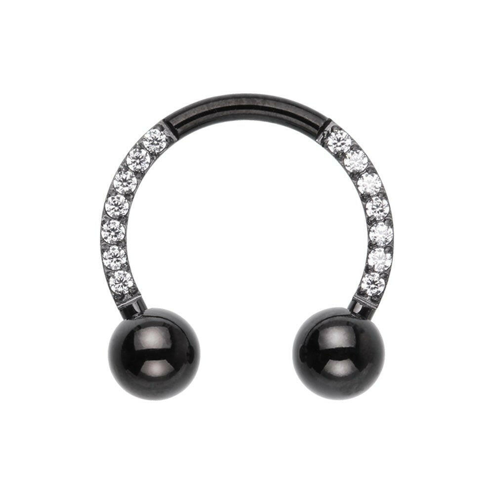 Blackline Front Facing Multi Gem Steel Horseshoe Circular Barbell Circular Barbell Impulse Piercings