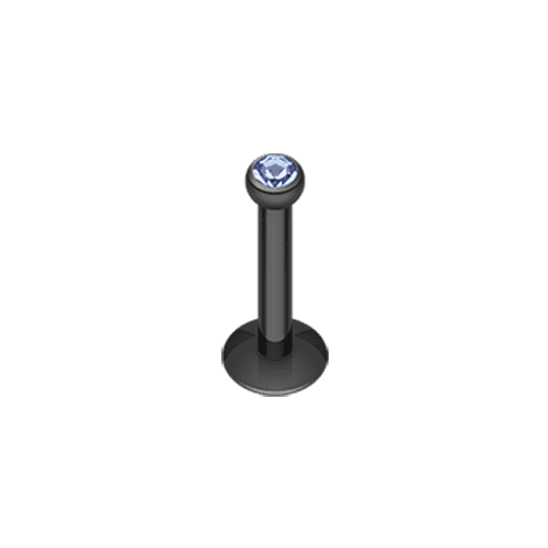 Blackline Gem Ball Internally Threaded Labret Labret Impulse Piercings 5/16" (8mm) Black/Blue