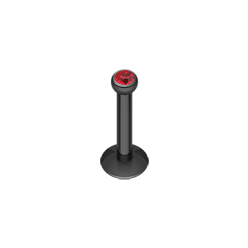 Blackline Gem Ball Internally Threaded Labret Labret Impulse Piercings 5/16" (8mm) Black/Red