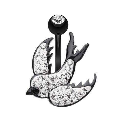 Blackline Swallow Multi-Sprinkle Dot Belly Button Ring Navel Ring Impulse Piercings Clear