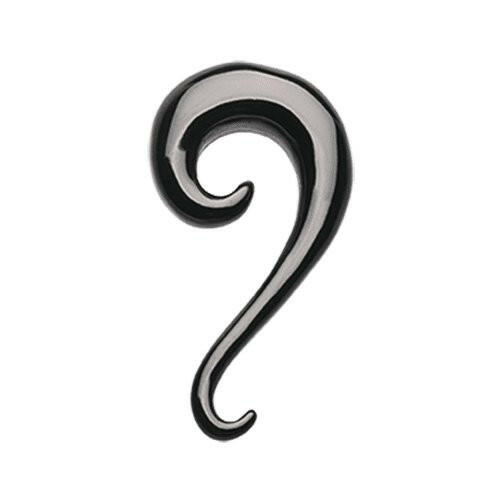 Blackline Swirl Claw Hook Ear Gauge Hanging Taper Tapers Impulse Piercings 14 GA (1.6mm)