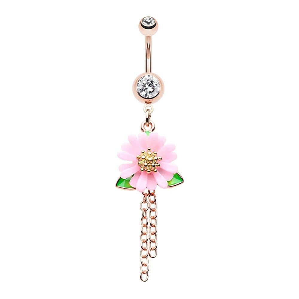 Bloom Where you are Planted Flower Chain Belly Button Ring Navel Ring Impulse Piercings