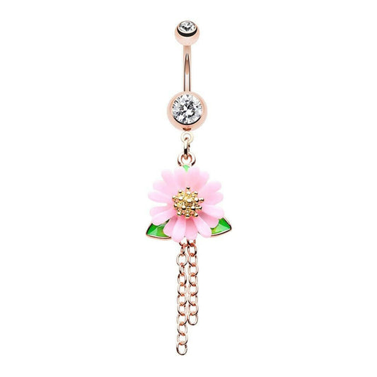 Bloom Where you are Planted Flower Chain Belly Button Ring Navel Ring Impulse Piercings