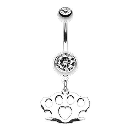 Brass Knuckle Heart Belly Button Ring Navel Ring Impulse Piercings