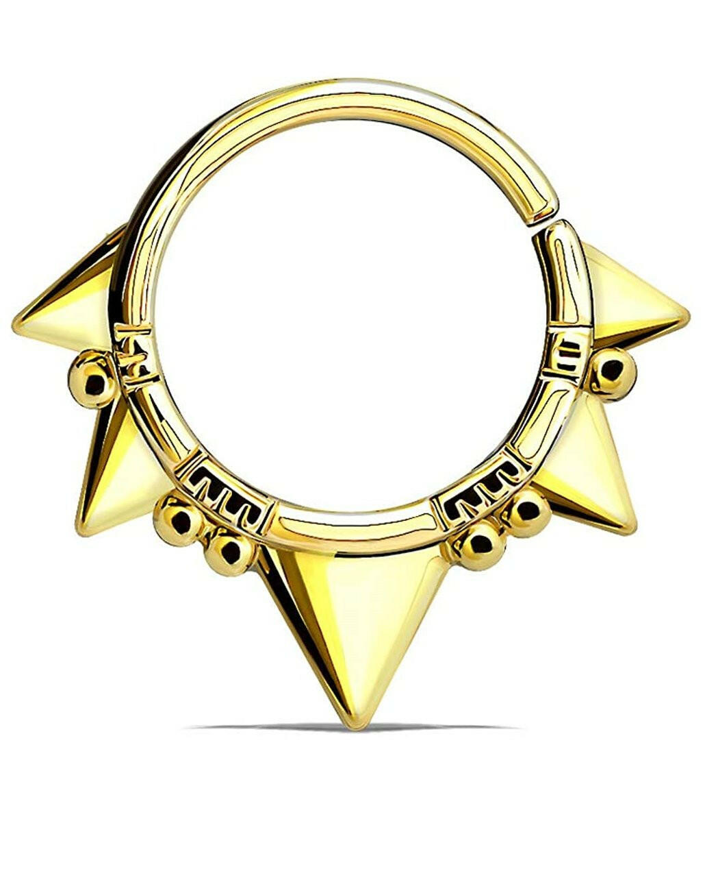 Brass Triangles and Beads Bendable Nose Septum and Ear Cartilage Hoops Septum Ring Impulse Piercings Gold