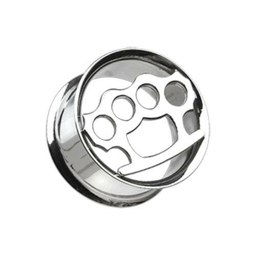 Brassknuckle Hollow Steel Double Flared Ear Gauge Plug Plugs Impulse Piercings 2 GA (6.5mm)