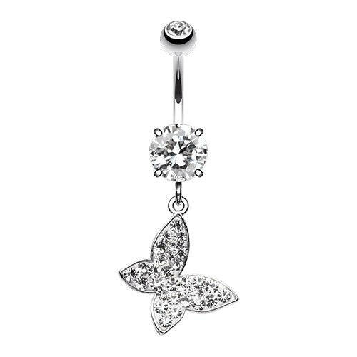 Brilliant Butterfly Multi-Sprinkle Dot Dangle Belly Button Ring Navel Ring Impulse Piercings