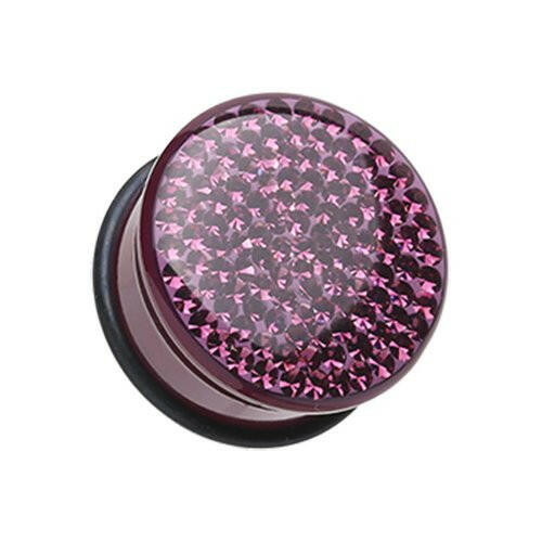 Brilliant Sparkles Color Body Single Flared Ear Gauge Plug Earrings Plug Earrings Impulse Piercings 6 GA (4mm) Purple