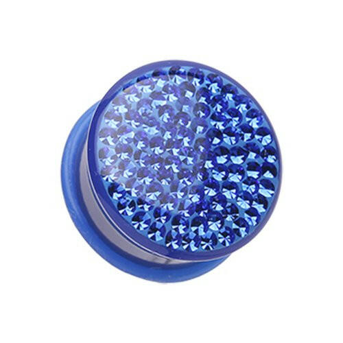 Brilliant Sparkles Color Body Single Flared Ear Gauge Plug Earrings Plug Earrings Impulse Piercings 6 GA (4mm) Blue