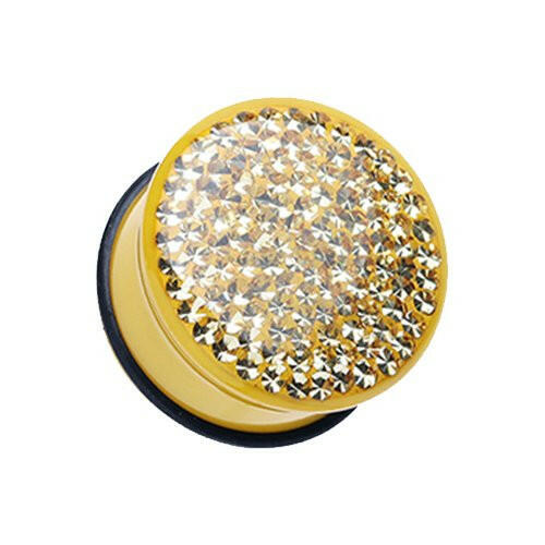 Brilliant Sparkles Color Body Single Flared Ear Gauge Plug Earrings Plug Earrings Impulse Piercings 6 GA (4mm) Yellow