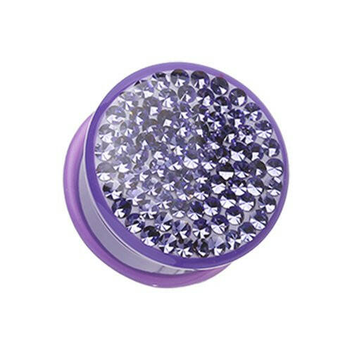 Brilliant Sparkles Color Body Single Flared Ear Gauge Plug Earrings Plug Earrings Impulse Piercings 6 GA (4mm) Tanzanite