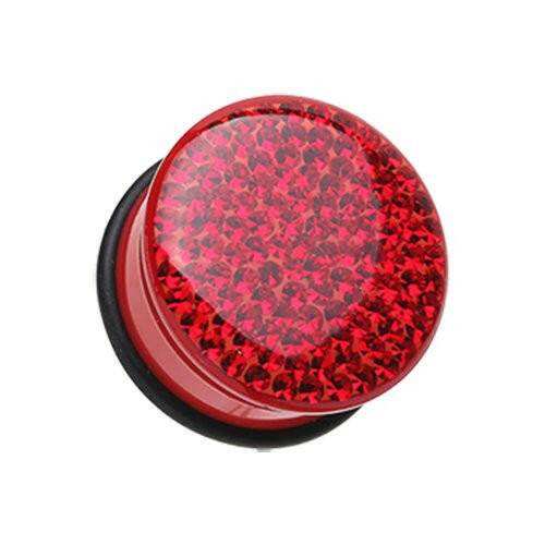 Brilliant Sparkles Color Body Single Flared Ear Gauge Plug Earrings Plug Earrings Impulse Piercings 6 GA (4mm) Red