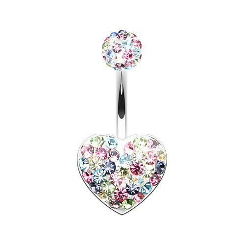 Brilliant Sprinkles Heart Multi-Sprinkle Dot Belly Button Ring Navel Ring Impulse Piercings Candy